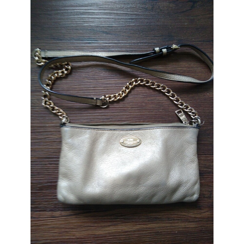 Coach Quinn ChampagneLeather Soho Designer Y2K Chain Convertible Crossbody Trend